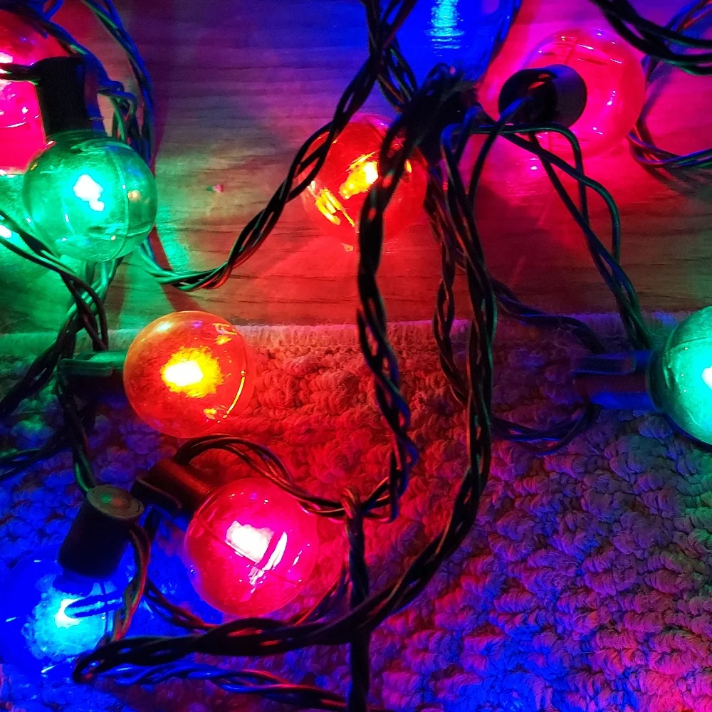 Vintage Colorful Christmas Ball String Lights 20 Feet Total Length